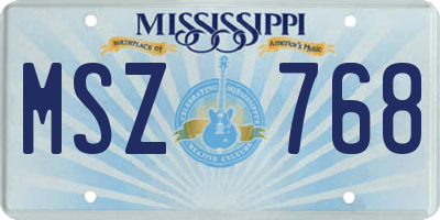 MS license plate MSZ768