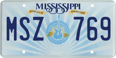 MS license plate MSZ769