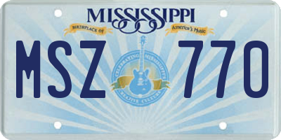 MS license plate MSZ770