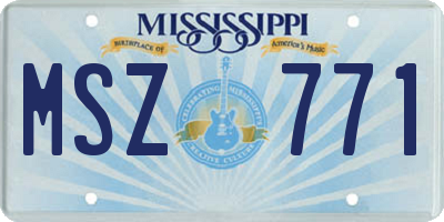 MS license plate MSZ771
