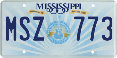 MS license plate MSZ773