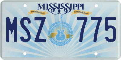 MS license plate MSZ775