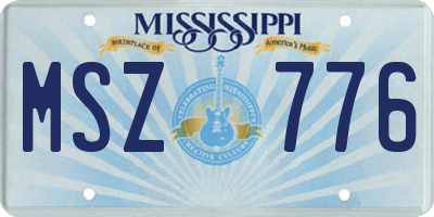 MS license plate MSZ776
