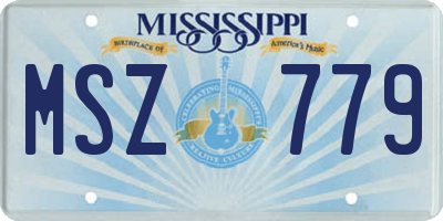 MS license plate MSZ779