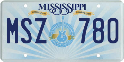 MS license plate MSZ780
