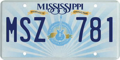 MS license plate MSZ781