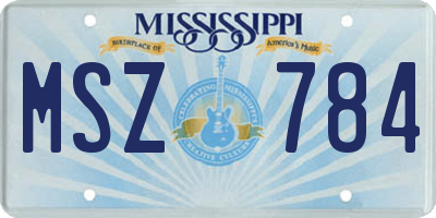 MS license plate MSZ784