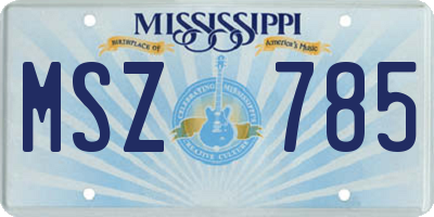 MS license plate MSZ785