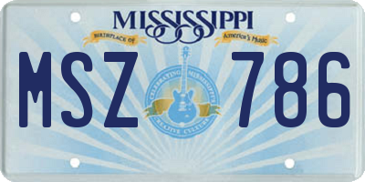 MS license plate MSZ786