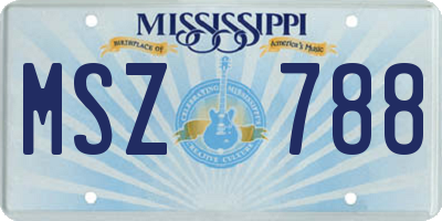 MS license plate MSZ788