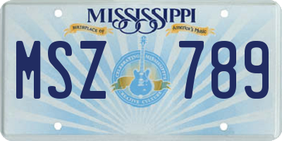 MS license plate MSZ789
