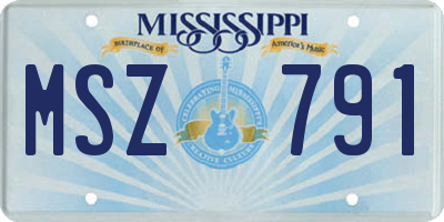 MS license plate MSZ791