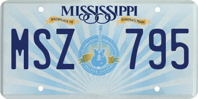 MS license plate MSZ795
