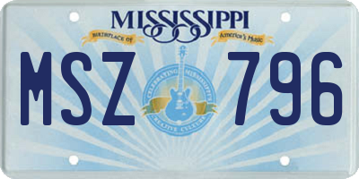 MS license plate MSZ796