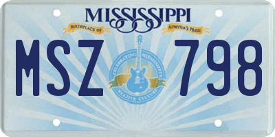 MS license plate MSZ798