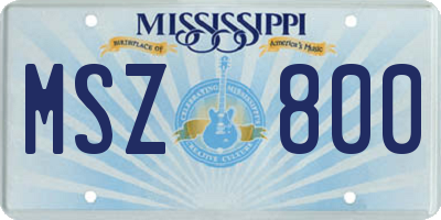 MS license plate MSZ800