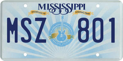 MS license plate MSZ801
