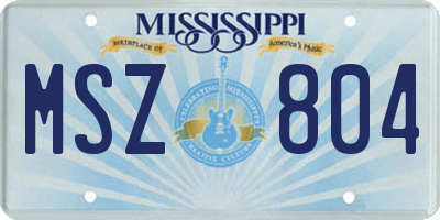 MS license plate MSZ804