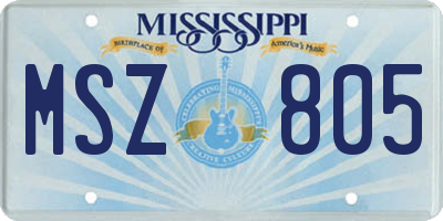 MS license plate MSZ805
