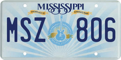 MS license plate MSZ806