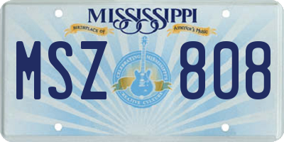 MS license plate MSZ808