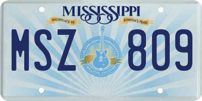 MS license plate MSZ809