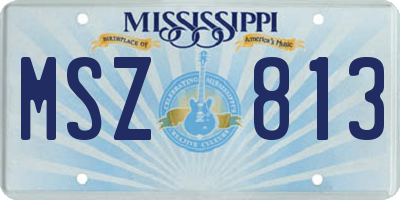 MS license plate MSZ813