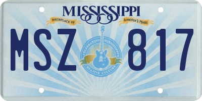 MS license plate MSZ817