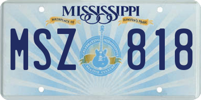 MS license plate MSZ818
