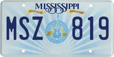 MS license plate MSZ819