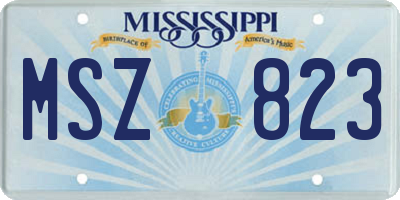 MS license plate MSZ823