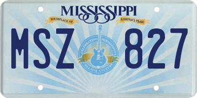 MS license plate MSZ827