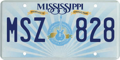 MS license plate MSZ828