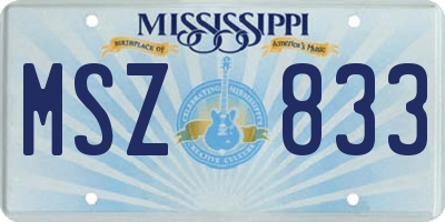 MS license plate MSZ833