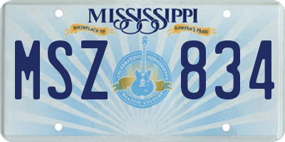 MS license plate MSZ834