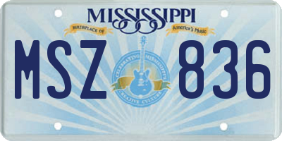 MS license plate MSZ836