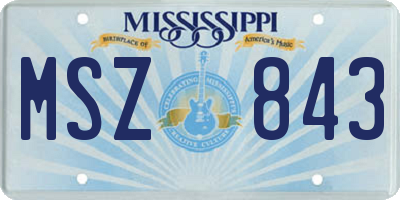 MS license plate MSZ843