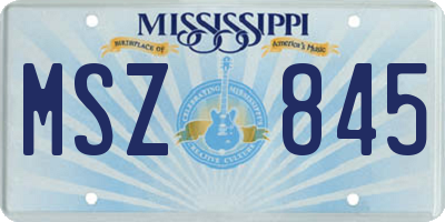 MS license plate MSZ845