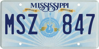 MS license plate MSZ847