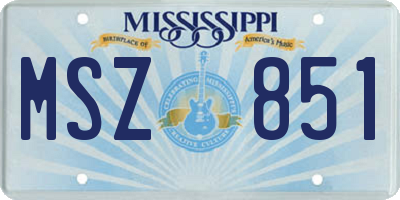 MS license plate MSZ851