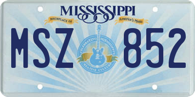 MS license plate MSZ852