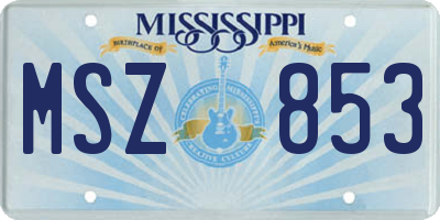 MS license plate MSZ853