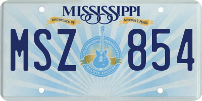 MS license plate MSZ854