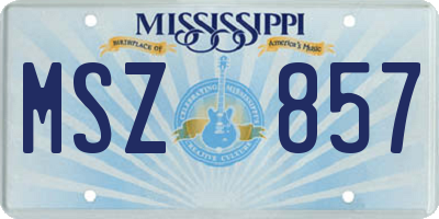 MS license plate MSZ857