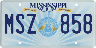 MS license plate MSZ858