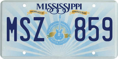 MS license plate MSZ859