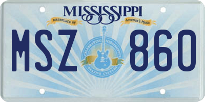 MS license plate MSZ860