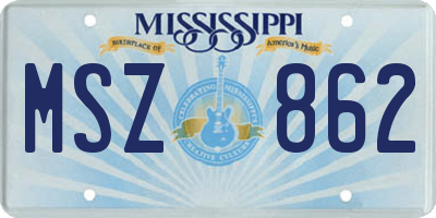 MS license plate MSZ862