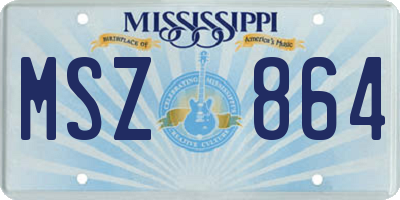 MS license plate MSZ864