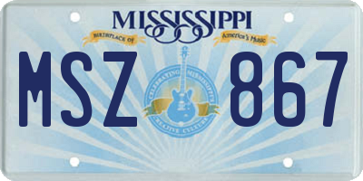 MS license plate MSZ867